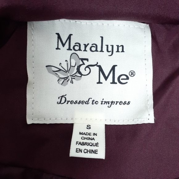 Maralyn & Me Puffer Coat S Faux Fur Trim R - Picture 5 of 7